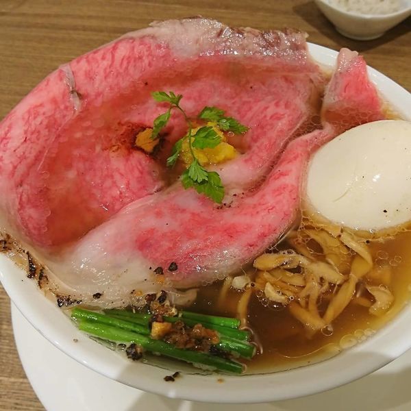 「A5黒毛和牛醤油らぁめん 味玉」@MENSHO SAN FRANCISCOの写真