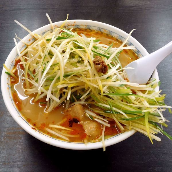 「ラージャンめん（塩 辛さ3倍 500円）＋ねぎＷ（300円）」@九州ラーメン 桜島 東町店の写真