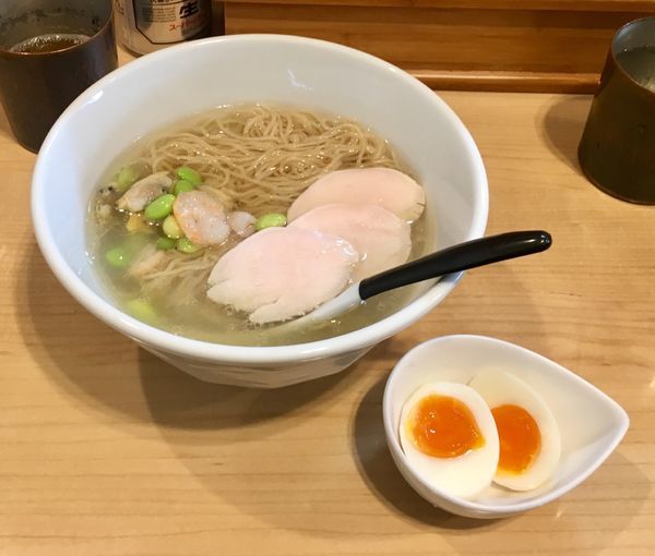 「三種の出世魚そば【限定】+味玉」@麺屋Mの写真
