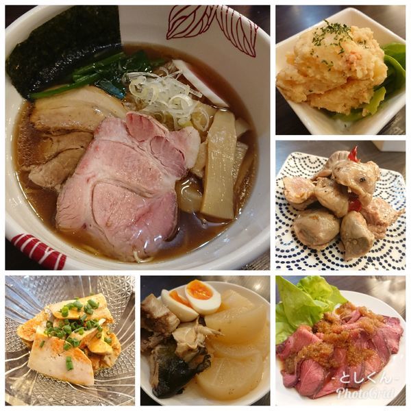 「【限定】魚介とんこつの中華そば」@麺処 あす花の写真