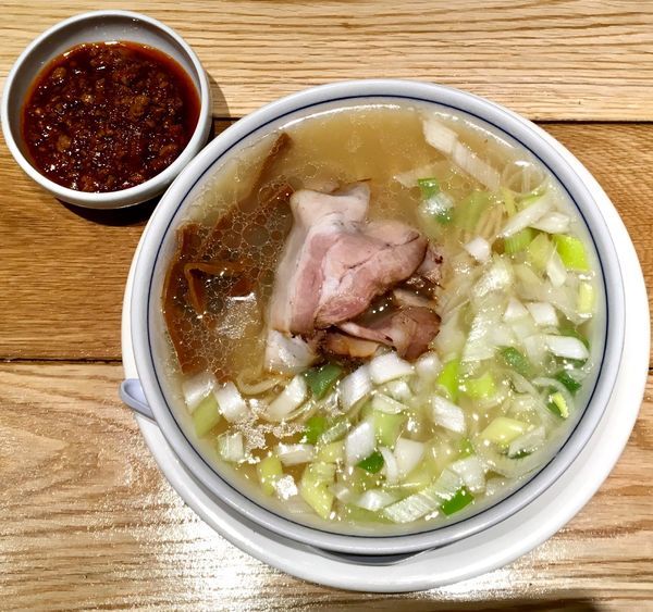 「バラそば 塩・あっさり＋特製辛挽肉」@バラそば屋 阿佐ヶ谷店の写真