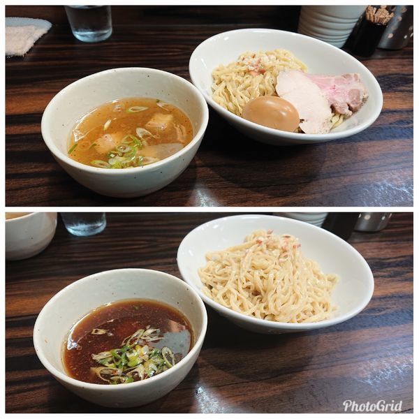 「白醤油つけ中華そば・つけ中華そば」@中華そば 梟の写真