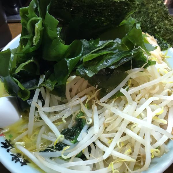「チャーシュー麺中盛ワカメもやしニンニク」@壱八家 弘明寺店の写真