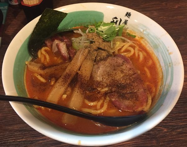「うまっ辛らぁめん」@自家製麺 麺屋 利八の写真