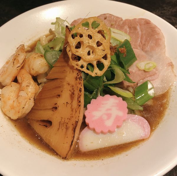 「【お正月限定】九条ネギと海老と秋刀魚の中華そば」@中華SOBA にぼ乃詩の写真