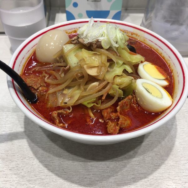 「北極やさい 味玉(非辛)」@蒙古タンメン 中本 船橋店の写真