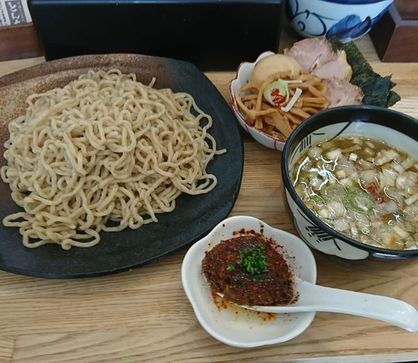 「特製つけそば カレー玉」@中華そば専門 とんちぼの写真