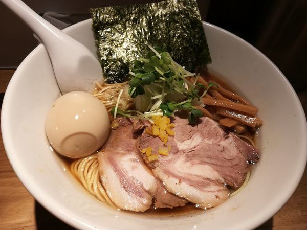 「31/1/4醤油そば中盛り+味玉880円」@自家製麺 中華そば 多繋の写真