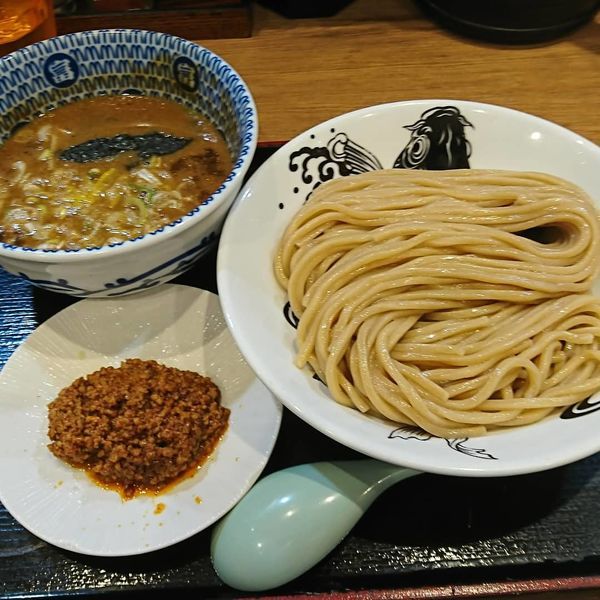 「辛味挽肉つけ麺」@日本の中華そば富田 成田空港店の写真