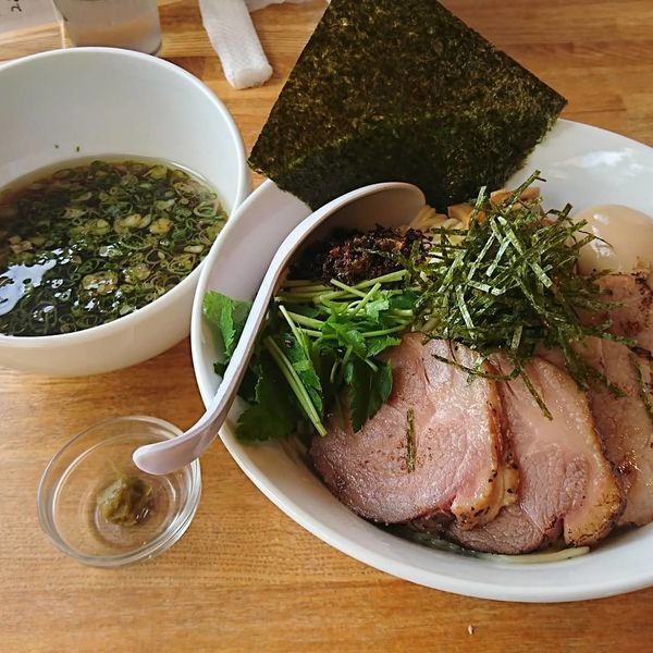 「特製甲州地鶏つけそば」@湖麺屋 Reel Cafeの写真