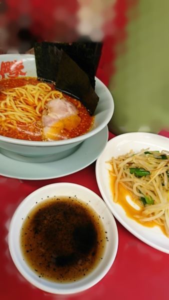 「特製もやし味噌ラーメン+海苔改(980+100)」@山岡家 狭山店の写真