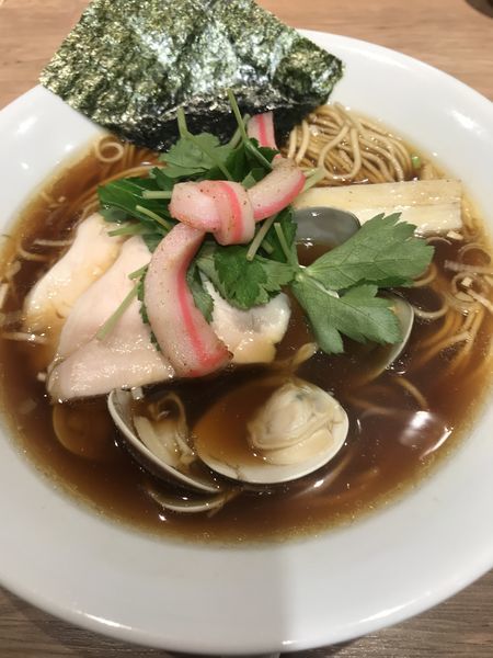 「鶏・煮干し・蛤のトリプルSOBA」@むぎとオリーブ さいたま新都心店の写真