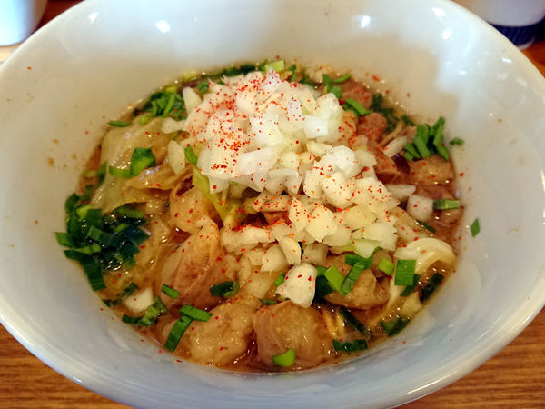 「限定 牛モツの味噌そば+味噌玉」@中華蕎麦 はざまの写真