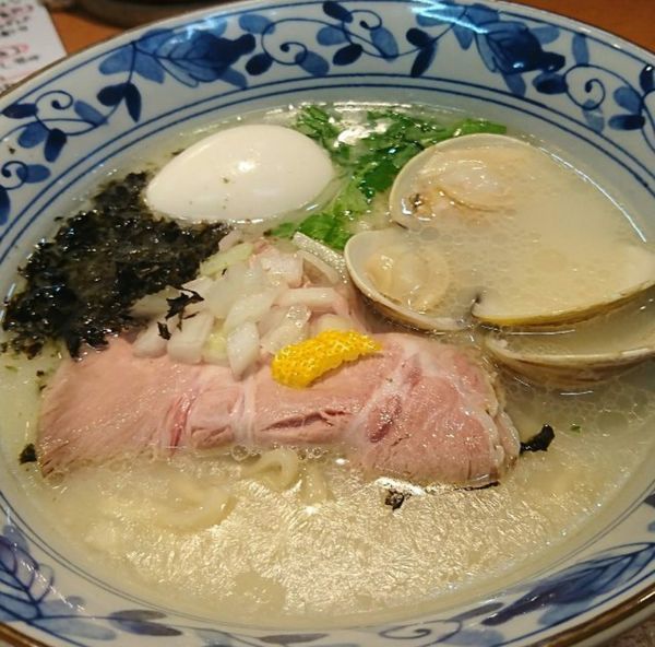 「鯛とハマグリの中華そば 味玉」@㐂九八 ～garage～の写真