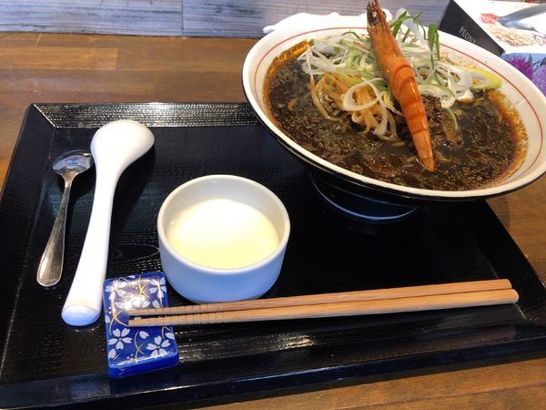 「黒海老麻辣麺(1100円)」@佐藤のら～めんの写真