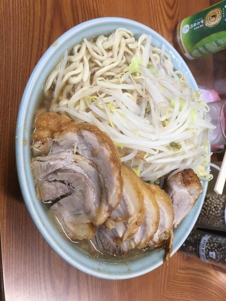 「大ラーメン豚入り カタメ にんにく多め」@ラーメン二郎 亀戸店の写真