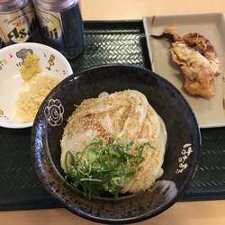 おろししょうゆ(冷)大¥300+げそ天¥170+ビール×2