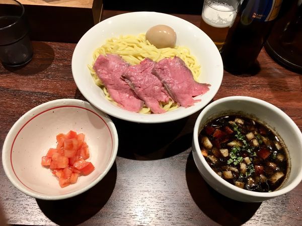 「牛王つけ麺+トマト増し」@牛骨らーめん 牛王の写真