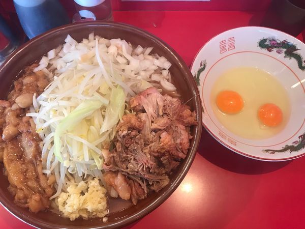 「大豚そば￥800生卵￥50×2」@ひたちなか大盛軒の写真