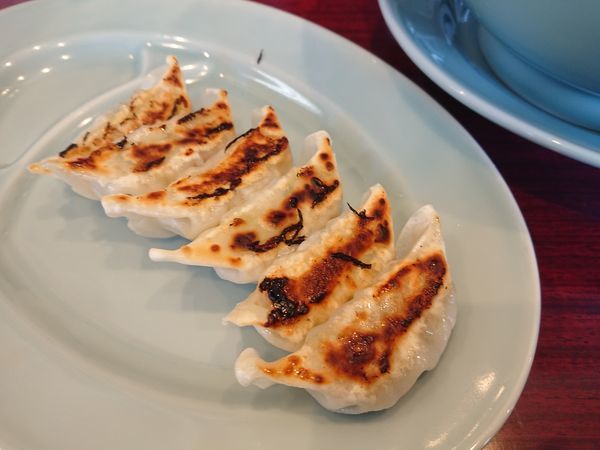 「餃子(ﾗｰﾊﾟｽｻｰﾋﾞｽ)＋佐野らーめん680円＋味玉」@佐野らーめん 湧の写真