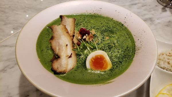 「抹茶鶏白湯らぁめん980円」@MENSHO SAN FRANCISCOの写真