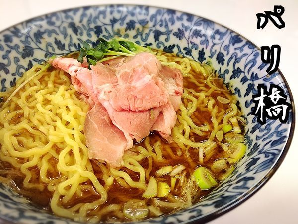 「煮干ラーメン(青)￥600」@煮干ラーメンとローストビーフとステーキ パリ橋の写真
