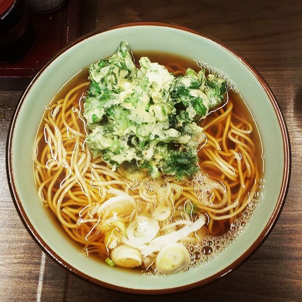 「春菊天そば」@船堀そば 文殊の写真