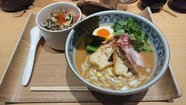 「酒粕濃厚そば 980円 + きまぐれごはん 300円」@銀座 風見の写真