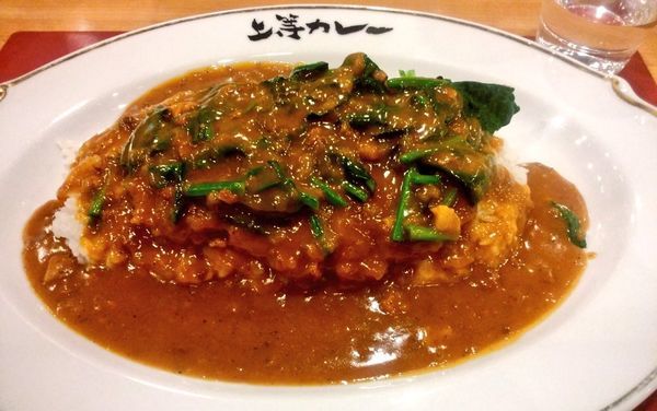 「とんかつカレー＋ほうれん草」@上等カレー 横浜ポルタ店の写真