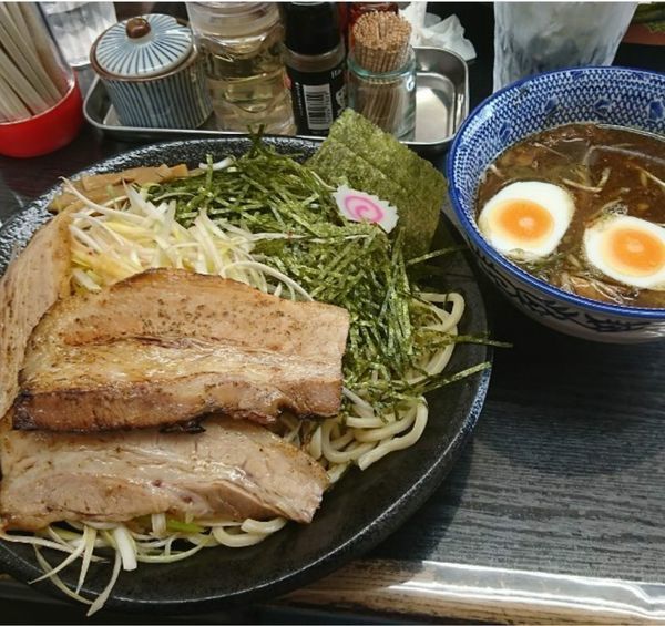 「ネギつけそば 割れタマゴ」@麺屋こうきの写真