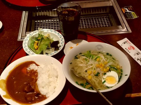 「日替ランチ(塩ラーメン＋牛スジカレー)620円」@朝鮮飯店 安中店の写真