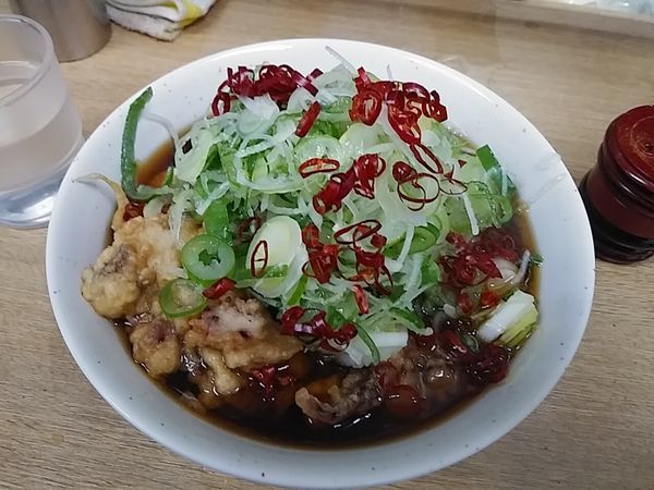 「ジャンボゲソそば」@一由そば 日暮里店の写真