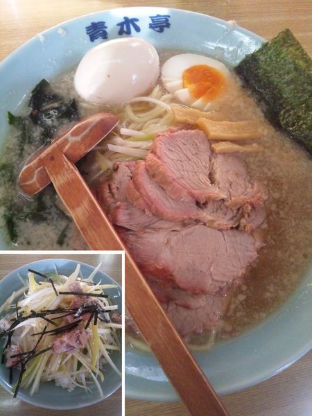 「醤油チャーシューメン小800円＋味付たまご」@ラーメン青木亭 草加店の写真