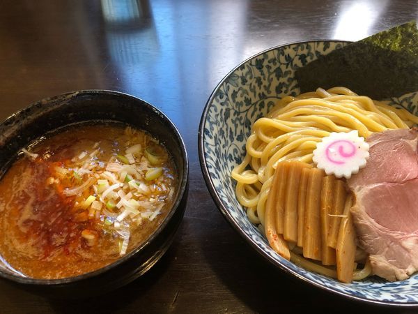 「【土日限定10食】えび香る鶏豚骨つけ麺900円」@麺処はなぶさの写真
