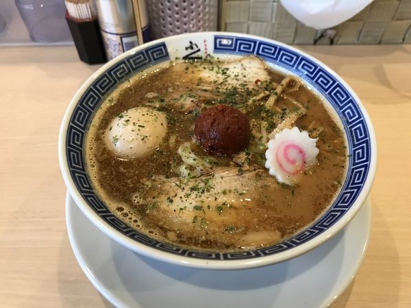 「からみそラーメン【3辛、半熟味玉﻿】」@からみそラーメン ふくろう 豊田大林店の写真