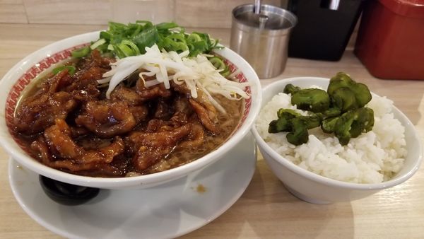 「肉汁麺レベル2 880円+並盛ご飯100円」@肉汁麺ススム 秋葉原本店の写真
