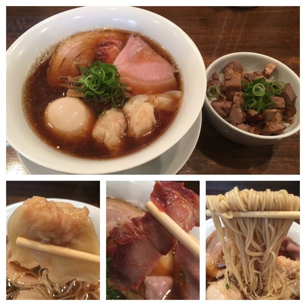 「特製醤油拉麺1100円、小さいチャーシューご飯150円」@創作麺工房 鳴龍の写真