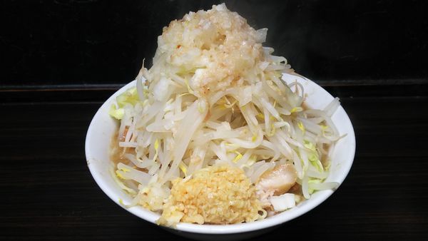 「塩らーめん(野菜にんにくあぶらたまねぎ)+ほぐし豚」@らーめん虎丸の写真