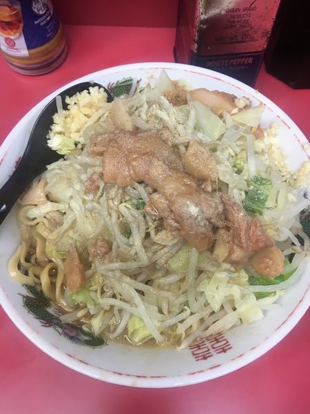 「大汁なし  全部  ニンニク多め」@ラーメン二郎 環七一之江店の写真