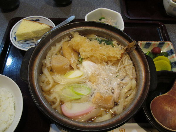 「鍋焼きうどんセット　「940円」」@そば処くり田の写真