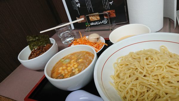「辛ネギ味噌つけ麺 大盛」@ラーメン ばんだい 嵐山店の写真