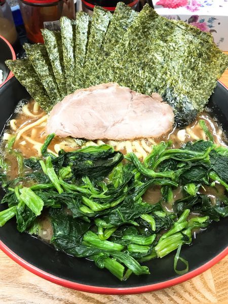 「のり・ほうれん草ラーメン(大)  ¥950」@麺家 紫極の写真