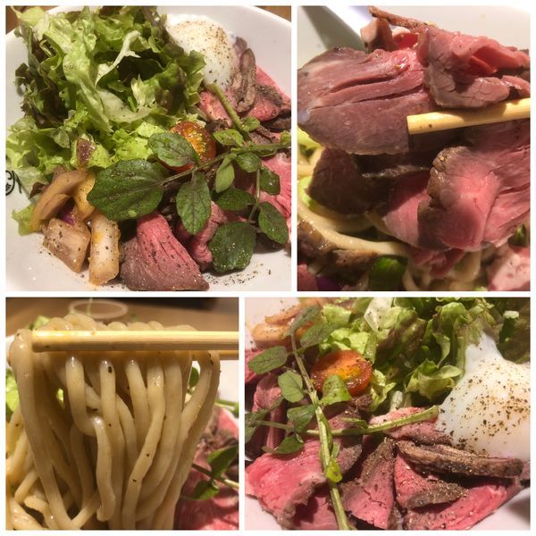 「【Handicraft Works】熟成ローストビーフ油そば」@むぎくらべの写真