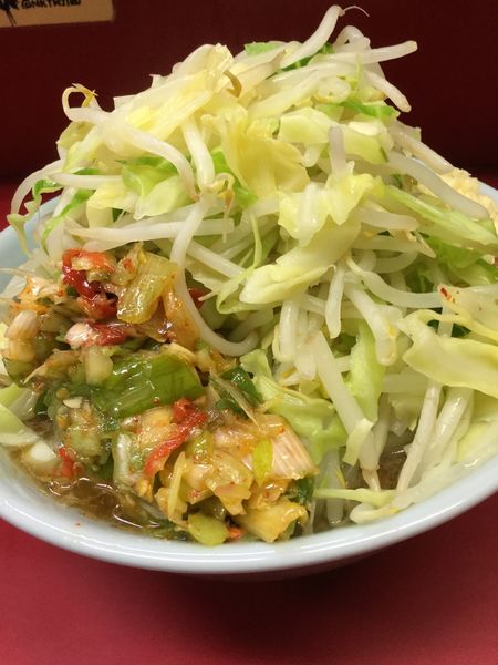 「小ラーメン 野菜増し灼熱」@ラーメン二郎 中山駅前店の写真