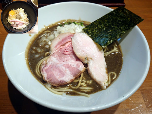 「濃厚蕎麦＋和え玉＋生卵」@亀戸煮干中華蕎麦 つきひの写真