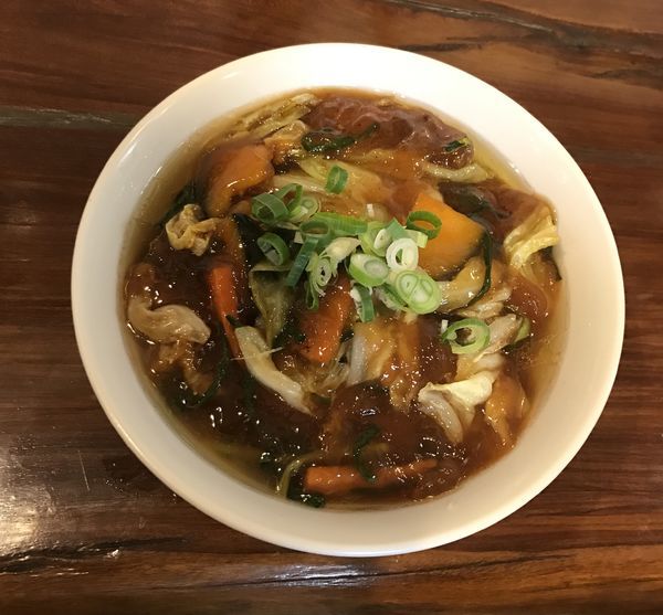 「甘辛鶏皮あんかけ麺」@めん屋 みやびの写真