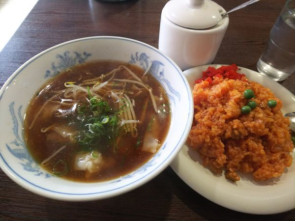 「ワンタン、チキンライスセット 810円」@洋食 ひらおかの写真
