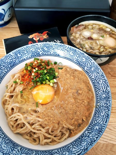 「(限定)かま玉つけそば980円+ラーパス味たま」@中華そば専門 とんちぼの写真