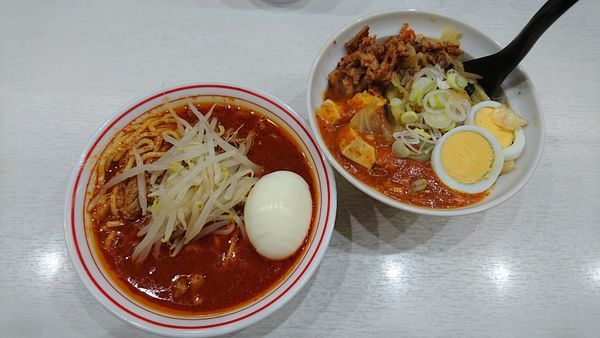 「半蒙古丼セット(北極) 880円 + ゆで卵(クーポン)」@蒙古タンメン 中本 上板橋本店の写真