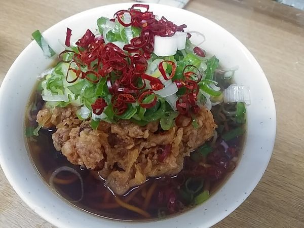 「ジャンボゲソそば」@一由そば 日暮里店の写真